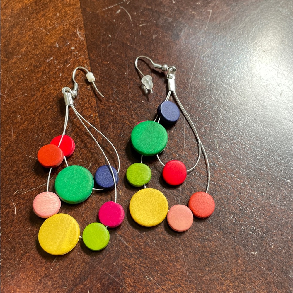 Colorful Dangle Earrings and Matching Layered Necklaces